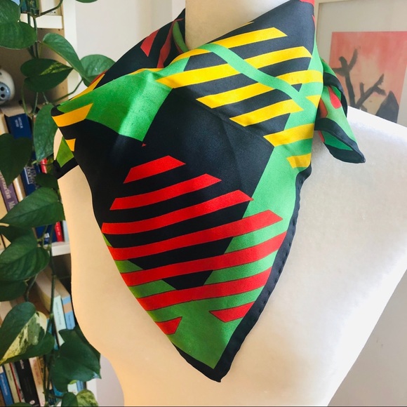 Vintage 80s Echo houndstooth plaid scarf - Picture 6 of 6